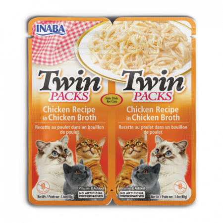 Hrana umeda pentru pisici - Inaba Churu Twin Packs Chicken Recipe in Chicken Broth