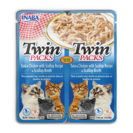 Pisici - Inaba Churu Twin Packs Tuna & Chicken Recipe in Scallop Broth