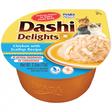 Hrana umeda pentru pisici - Inaba Dashi Delights Chicken with Scallop Recipe