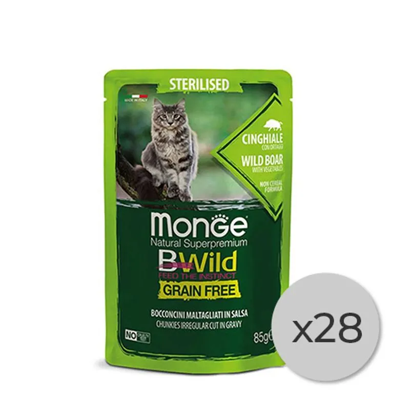 Hrana umeda pentru pisici - Monge Bwild Sterilised Cat with Wild Boar
