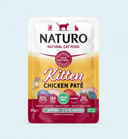 Hrana umeda pentru pisici - Naturo Cat Grain Free Kitten Chicken Pate Pouch