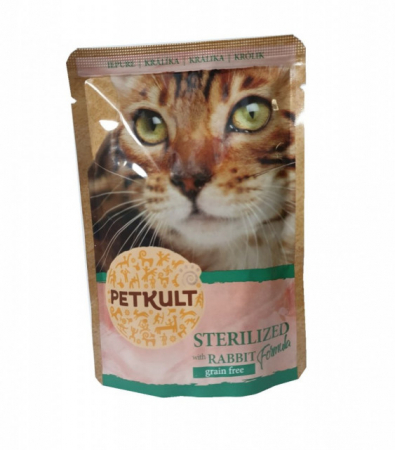 Pisici - Petkult Cat Sterilised cu Iepure plic