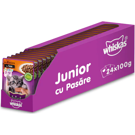 Pisici - Whiskas Junior Pasare in Sos