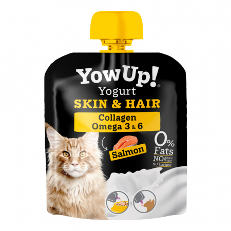 Hrana umeda pentru pisici - Hrana umeda pisici, Yow Up Salmon Skin & Hair, 85g