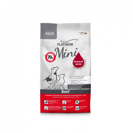Hrana uscata caini - Platinum Adult Beef Mini, 900 g