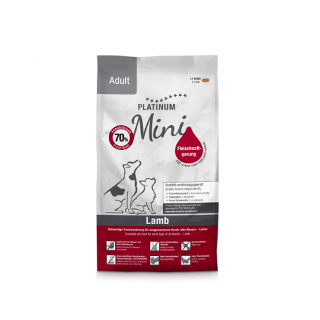 Hrana uscata caini - Platinum Adult Lamb Mini, 900 g