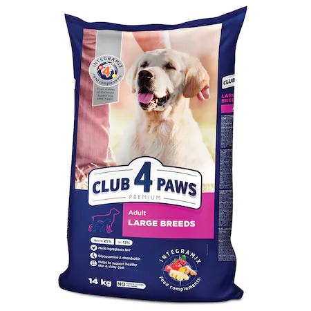 Hrana uscata caini - Club 4 Paws Adult cu Pui Talie Mare