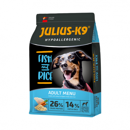 Hrana uscata caini - JULIUS K-9 HighPremium Adult Hypoallergenic Peste si Orez