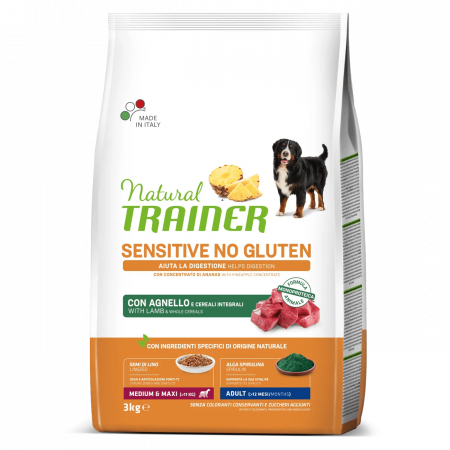 Hrana uscata caini - Natural Trainer Sensitive No Gluten Med Maxi Adult cu Miel