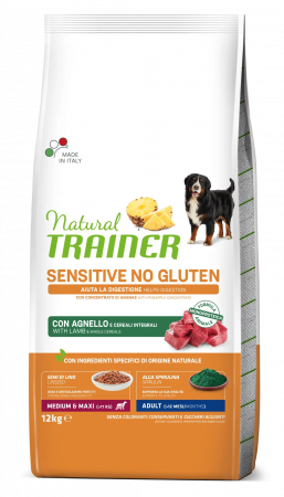 Caini - Natural Trainer Sensitive No Gluten Med Maxi Adult cu Miel