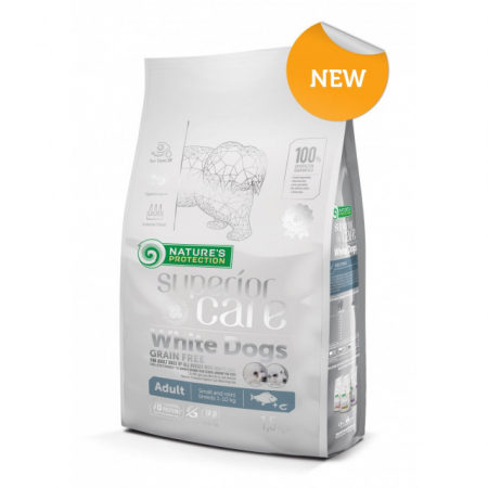 Hrana uscata caini - Hrana uscata pentru caini, Natures Protection Superior Care White Dogs Grain Free White Fish Adult Small&Mini Breeds