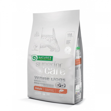 Caini - Natures Protection White dogs Grain Free Salmon Adult Small and Mini Breed