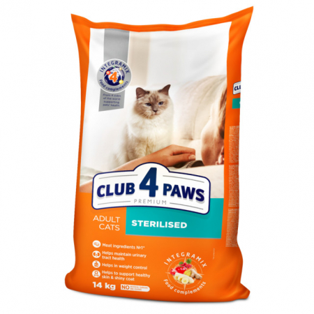 Pisici - Club 4 Paws Adult Sterilizat, 14 Kg