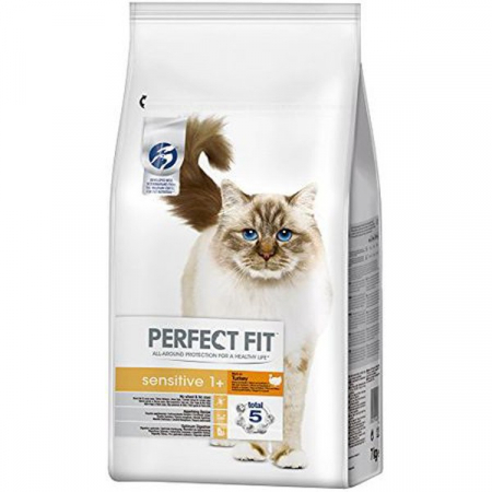 Pisici - Hrana uscata pentru pisici, Perfect Fit Adult Sensitive Curcan, 7 Kg