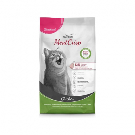 Pisici - Platinum MeatCrisp Adult  Sterilised Chicken