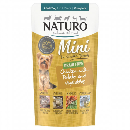 Hrana umeda caini - Naturo Adult Mini Dog Grain Free Pui cu Cartof si vegetale