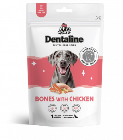 Recompense caini - Pet's Desert Dog Dentaline Oase cu Pui, 140 g