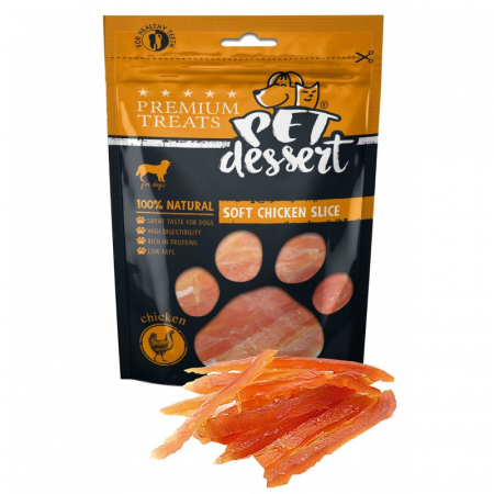 Recompense caini - Pet's Desert Dog Soft Chicken Slice LSC-02, 80g