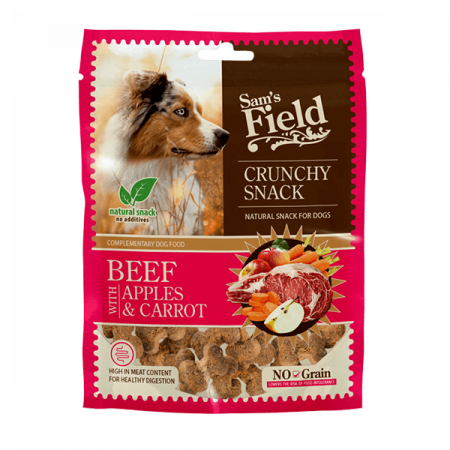 Recompense caini - Sam's Field Vită crocantă cu mere și morcovi, 200g