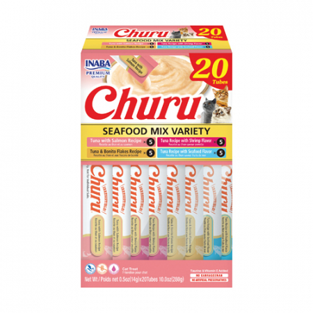 Recompense pisici - Inaba Churu Cat Seafood Varieties 20PCS