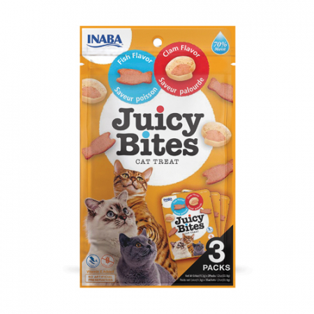 Pisici - Inaba Churu Juicy Bites Fish and Clam Flavors