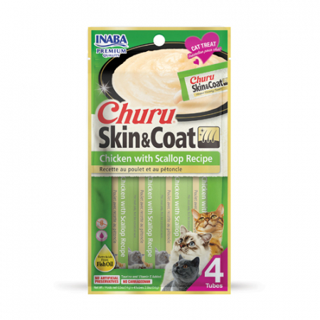 Pisici - Inaba Churu Skin & Coat Chicken with Scallop Recipe