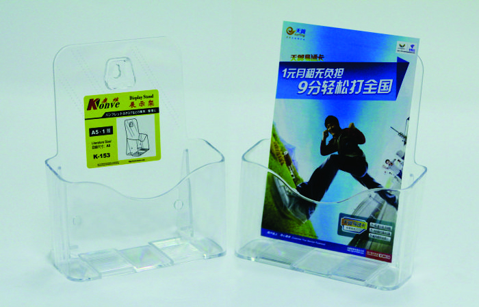 Display plastic pentru brosuri, de birou/perete, 1 x A5, KEJEA - transparent [1]