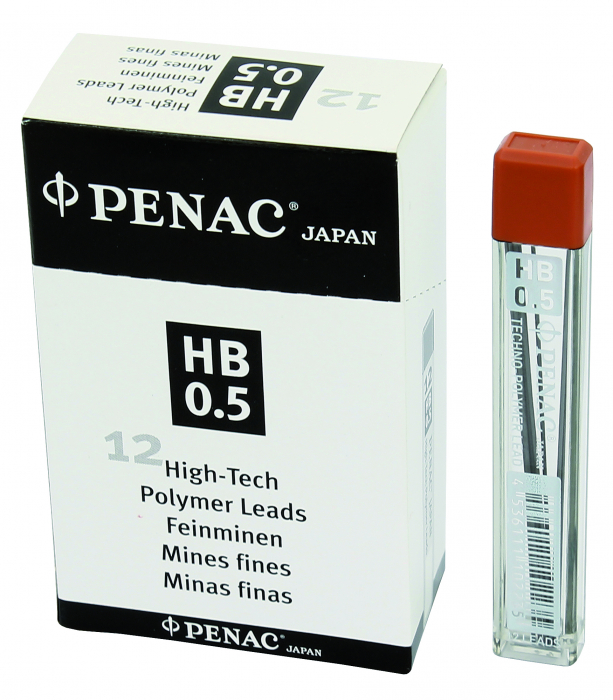 Mine pentru creion mecanic 0,5mm, 12/set, PENAC - HB [1]