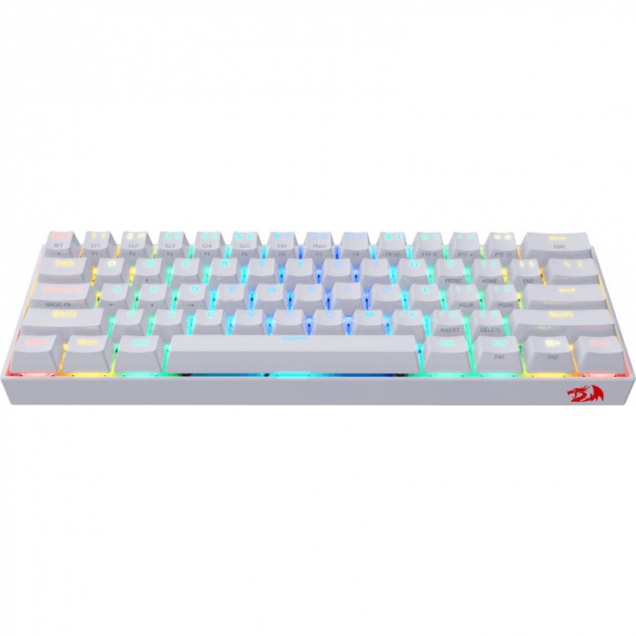 Tastatura gaming mecanica Redragon Draconic, format 60%, iluminare RGB, Bluetooth, USB-C, switch-uri Outemu Brown, Alb [4]