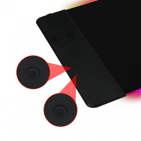 Mousepad gaming Redragon P025 negru iluminare RGB si incarcare wireless [1]