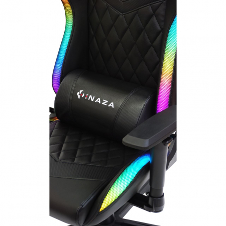Scaun gaming Inaza Rainbow, Iluminare RGB, Negru [5]