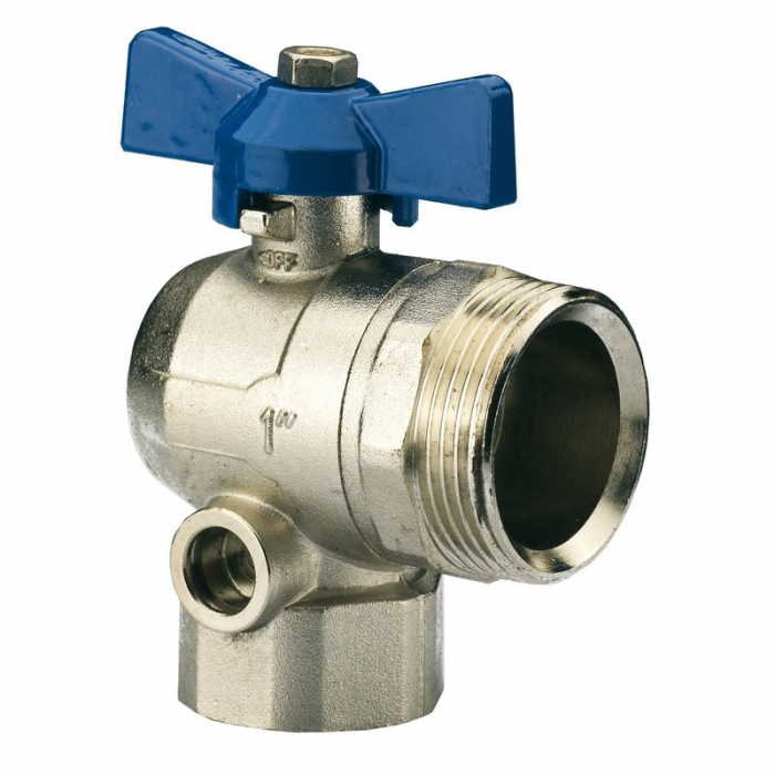 Robinet colt fluture, fara olandez, 3/4“ F x 1“ M, maneta albastra, AC 643 NB [1]