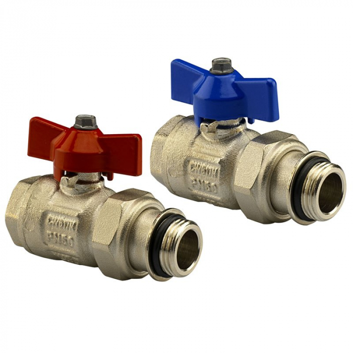 Set robineti sfera drepti fluture, 1/2", cu olandez, AC 655 NST [1]