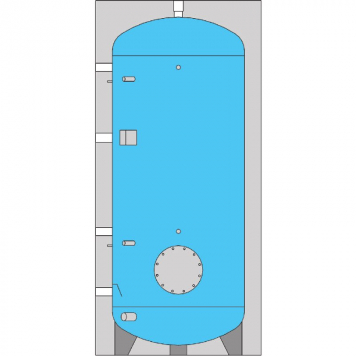 Rezervor acumulare ACM, 4000 l, izolatie 100 mm, posibilitate montaj 1 serpentina, VS1 [1]