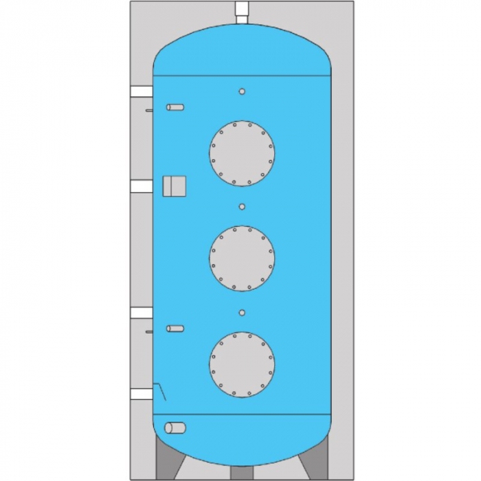 Rezervor acumulare ACM, 4000 l, izolatie 100 mm, posibilitate montaj 3 serpentine, VS1 [1]