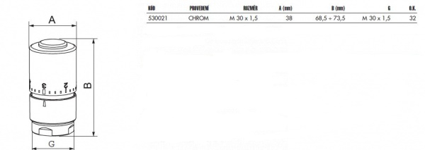CAP TERMOSTATAT OPTIMA CROMAT [2]
