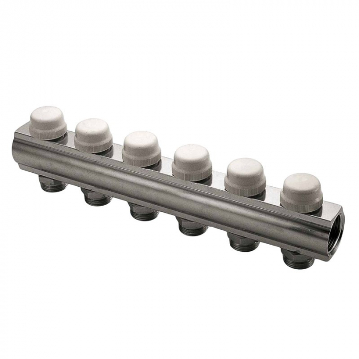Distribuitor bara retur, 8 circuite, 1" x EK, cu insertii termostatabile si capac protectie, CI 554 CN [1]