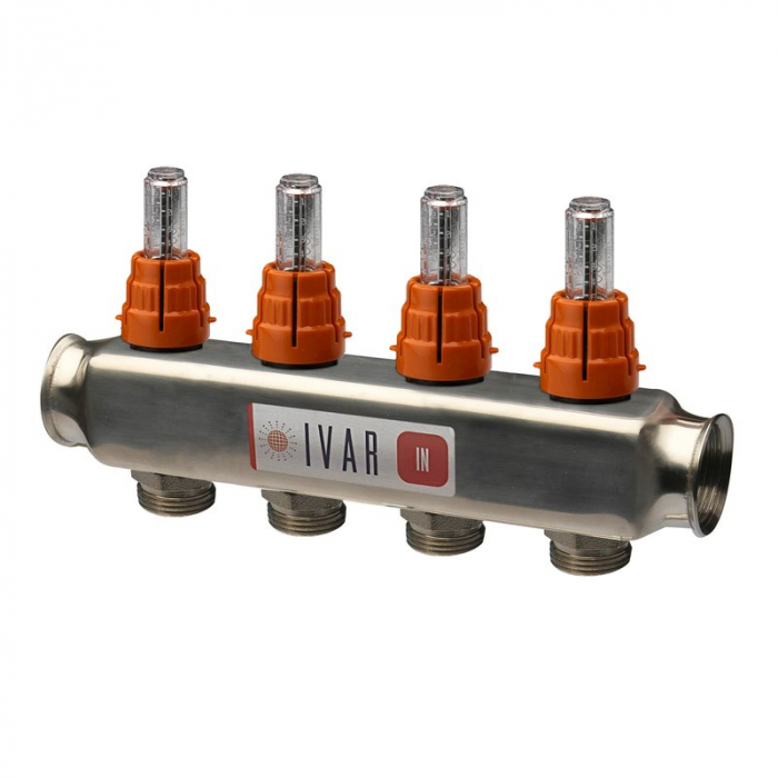 Distribuitor cu debitmetre FLUXER (0-5 l/min), 15 cai, 1" x EK, CI 598 [1]