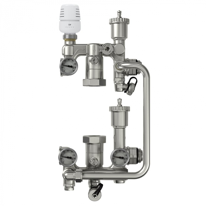 Grup reglare si control, 130 mm, fara by-pass, cu cap termostatat T 5011, COMBIMIX [1]