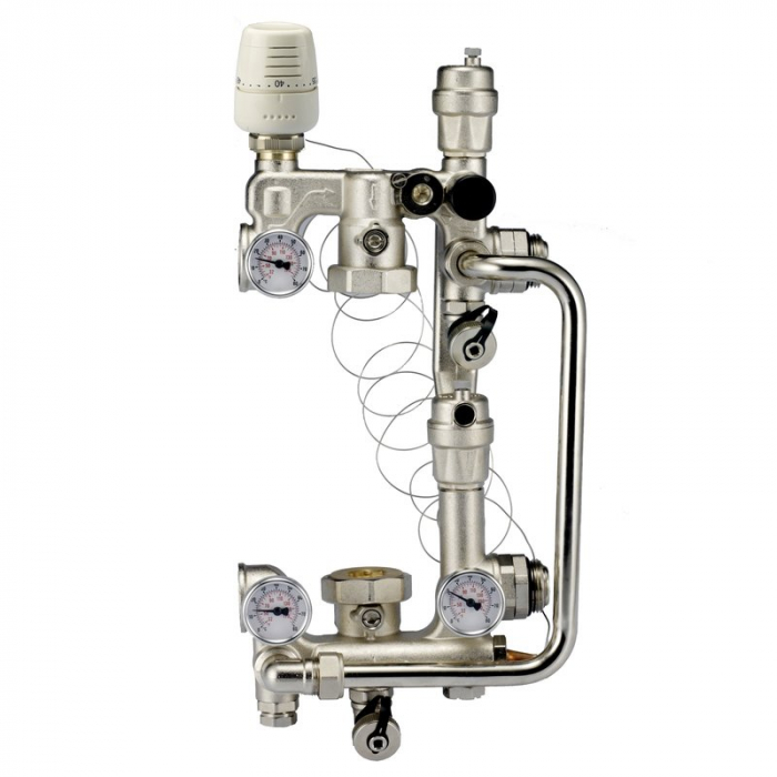 Grup reglare si control, 130 mm, cu pompa WILO3F, by-pass si actuator T 5011, COMBIMIX [1]