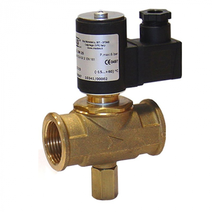 Electrovana de izolare a debitului de gaz, DN 25, 6 bar, 230 V AC, normal inchis, reglaj manual, EVG 00 [1]