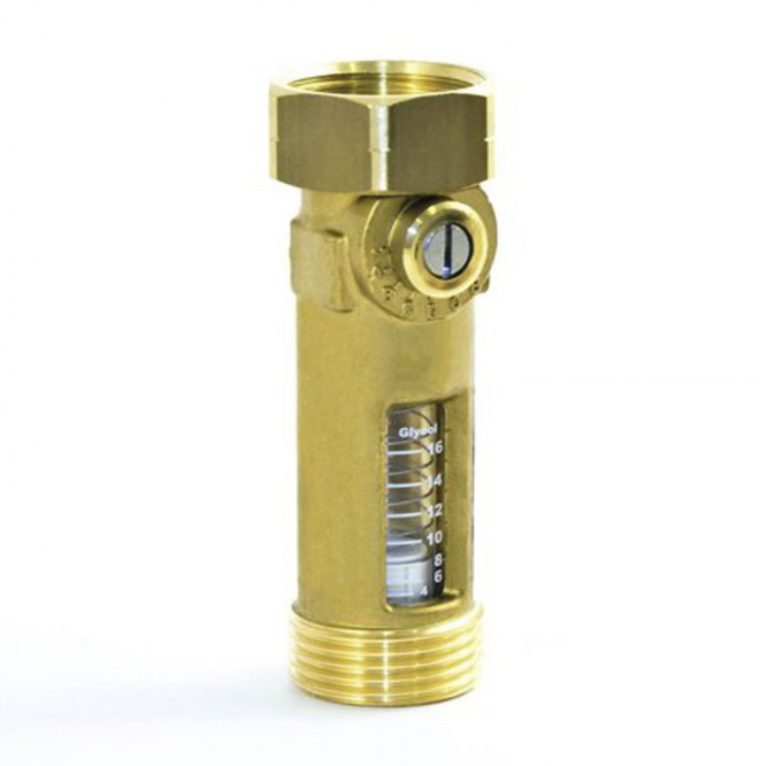 Debitmetru in linie, pentru echilibrare sisteme solare, 1" M x 1" F (DN 20), 1,5-6 l/min, 130°C, FLI-SOL [1]