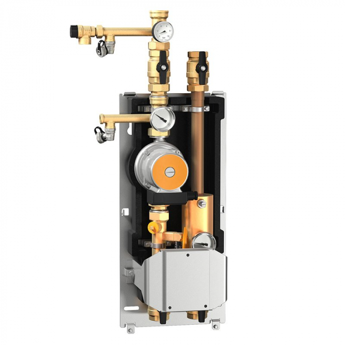 Grup de circulatie pentru panouri solare, cu kit modular de instalare si debitmetru, 20-70 l/min, 1 1/4"F, cu pompa cu turatie variabila, GP8000E [1]