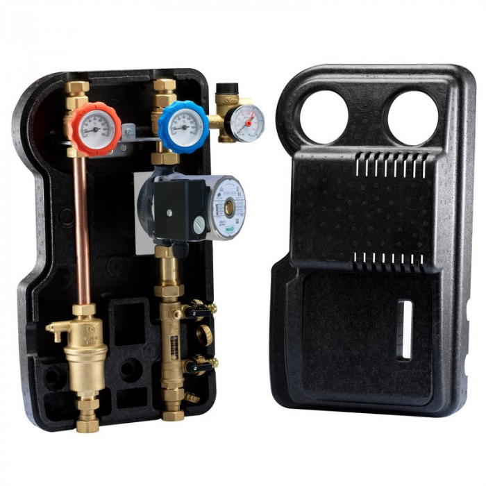 Grup de circulatie, 2 circuite, 1"F, 8-28 l/min, cu debitmetru si pompa cu uratie variabila, GP7000WE [1]