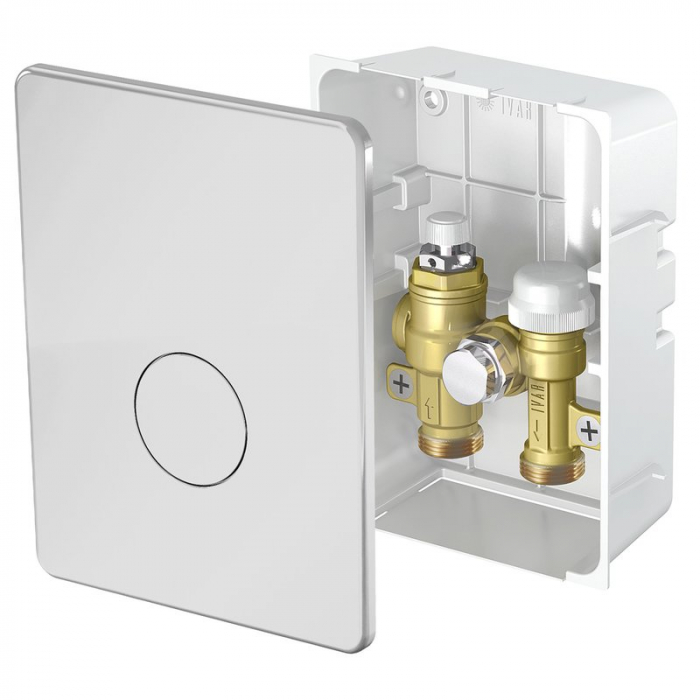 Dispozitiv reglabil controlat prin termostat de camera, cu vana control si robinet retur reglaj dublu, alba, IC-BOX 5 [1]