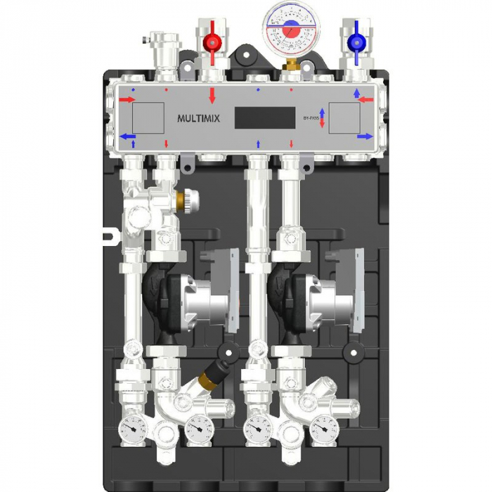 Modul de distribuție MULTIMIX pentru centrale termice de zonă, 2 zone temperatura ridicata, pompa WILO 3F, izolatie si caseta, MUL2H [2]