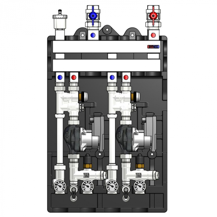 Modul de distribuție MULTIMIX-C pentru centrale termice, 2 zone temperatura scazuta, izolatie, pompa WILO4F-110, MUL-C 2LE [1]