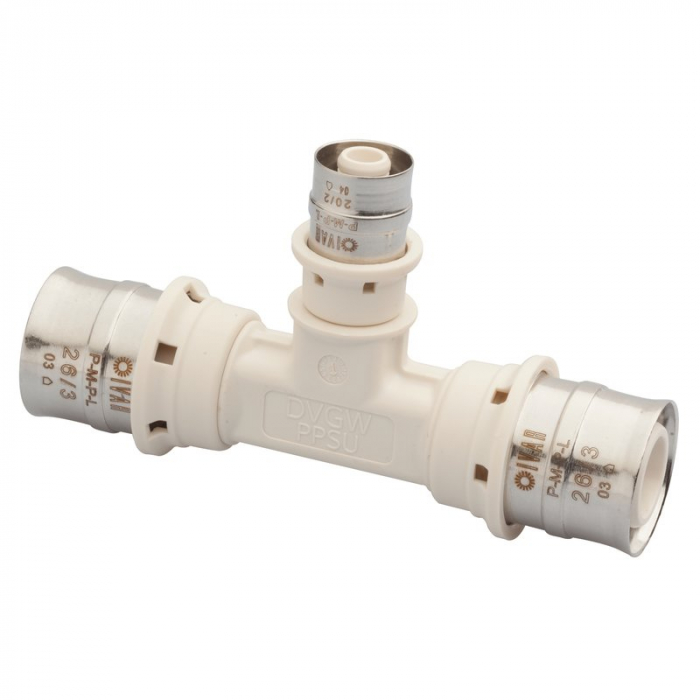 Teu sertizare, conexiune centrala redusa, 20/2 x 16/2 x 20/2, functie anti picurare, PMPL 5720 RC [1]