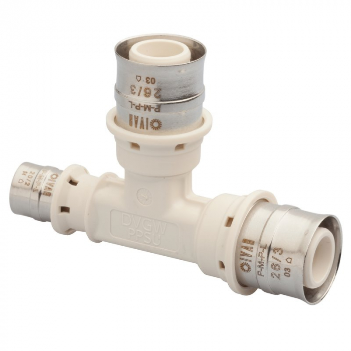 Teu sertizare, conexiune laterala redusa, 26/3 x 26/3 x 20/2, functie anti picurare, PMPL 5720 RL [1]