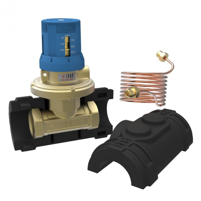 Vana control presiune diferentiala, DN 20 (F), 250 - 600 mbar, cu izolatie, Equifluid [2]